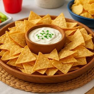 Studio Nova Wooden Chip and Dip Bowl Serving Tray Mid Century‎ Modern Style 12"